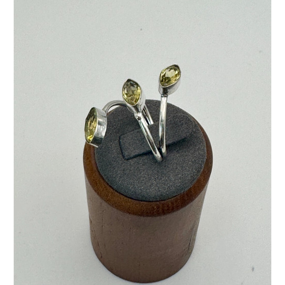 Yellow Elbaite Stone Estate Ring .925 Stone Sz 6 - 3.7 Grams - Beautiful Piece - Picture 2 of 4